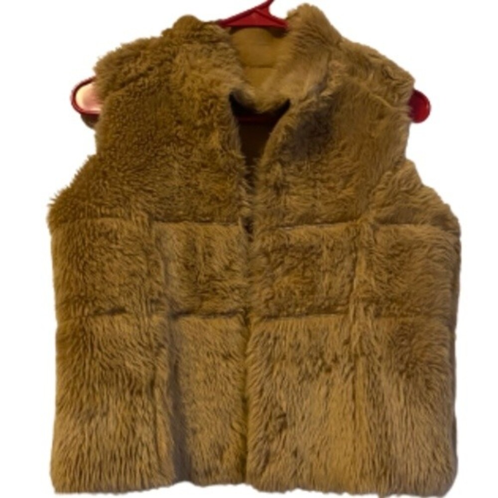 ELEGANT FAUX FUR SUEDE VEST with SNAP BUTTONS for WOMEN  -Size- XS-S